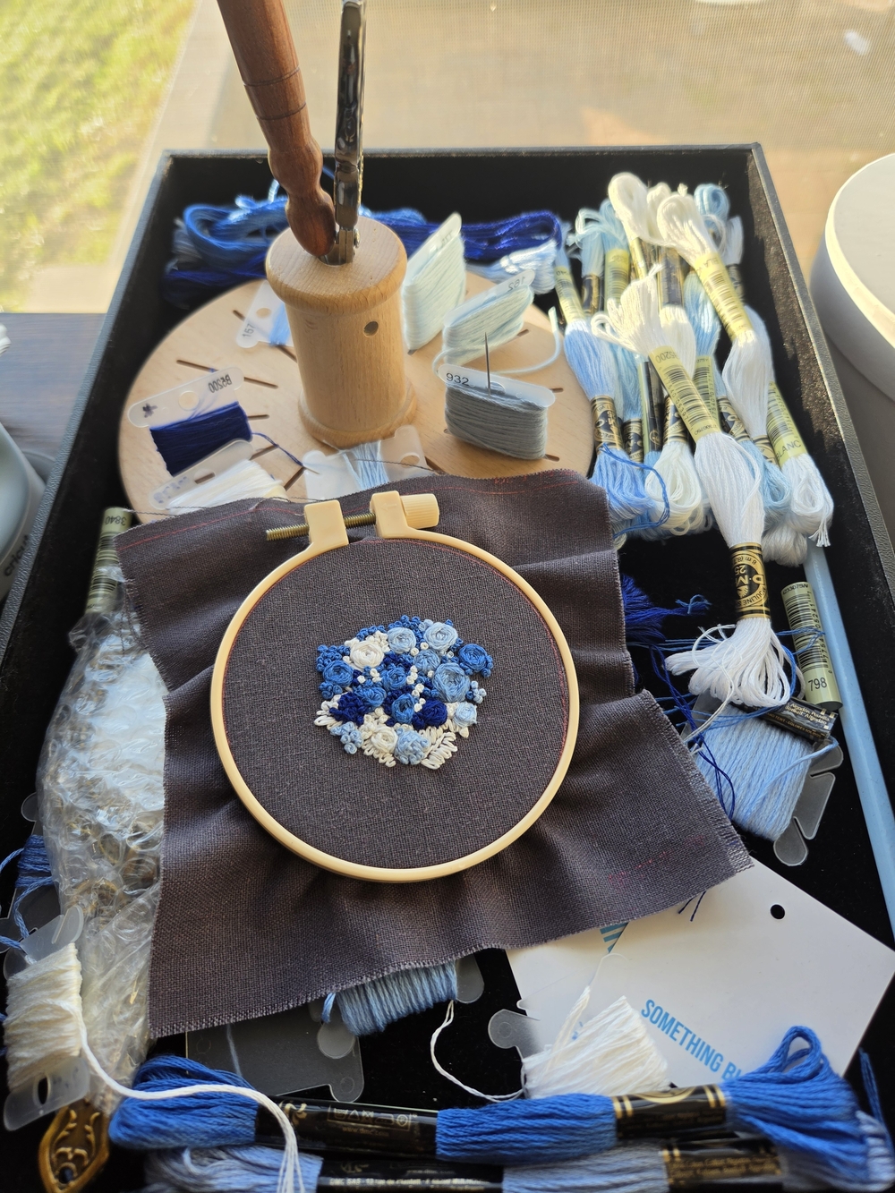 Hand Embroidered Mirror | In Process